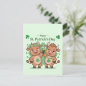 Schattigee St Patricks Day Koeien Briefkaart (Staand voorkant)