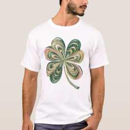 Schattigee St Patricks Four Leaf Clover Waterverf  T-shirt