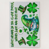 Schattigee St Patrick's Gnome Slapen op grijs | Legpuzzel (Verticaal)