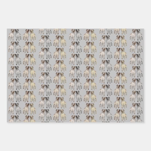 Schattigee Staffordshire Bull Terrier Hondenliefhe Inpakpapier Vel (Voorkant 3)