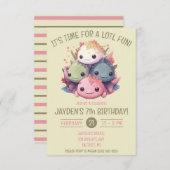 Schattigee stapel van Axolotls Verjaardagsfeest Kaart (Voorkant / Achterkant)