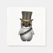 Schattigee Steampunk Baby Penguin Servetten (Voorkant)
