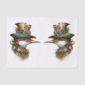 Schattigee Steampunk Bird Gears Cogs Pet Decoupage Tissuepapier (Voorkant)