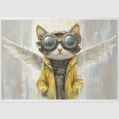 Schattigee Steampunk Cat met vleugels, Rain AX8 De Tissuepapier (Voorkant)