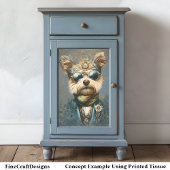 Schattigee Steampunk Dog in Goggles, Sjaal BH6 Dec Tissuepapier