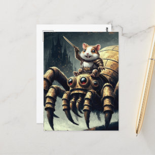 Schattigee Steampunk Hamster en Spider Briefkaart
