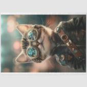Schattigee Steampunk Schattige Cat Kitten G1 Decou Tissuepapier (Voorkant)