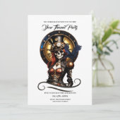 Schattigee Steampunk Skelet Kaart (Staand voorkant)