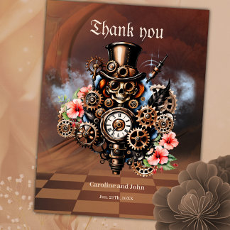 Schattigee steampunk vrouwen briefkaart