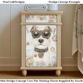 Schattigee Steampunk White Dog in Goggles CY4 Deco Tissuepapier