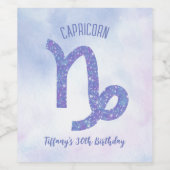 Schattigee Steenbok AstrologieSign Custom Verjaard Wijn Etiket (Enkel label)