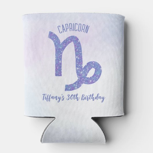 Schattigee Steenbok Teken Aangepaste Verjaardagsfe Blikjeskoeler (Achterkant)