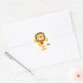 Schattigee Sterke Cartoon Leeuw Hart Sticker (Envelop)