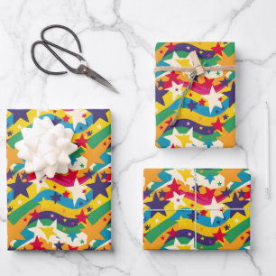 Schattigee sterren regenbogen kinder partij tegelp inpakpapier vel