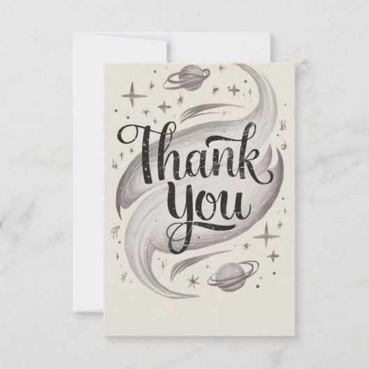 Schattigee sterrenhemel Bedankkaart (Voorkant)