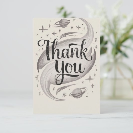 Schattigee sterrenhemel Bedankkaart (Staand voorkant)