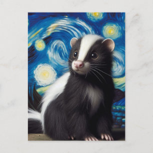 Schattigee Sterrennacht Skunk Briefkaart