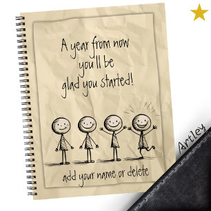 Schattigee Stick Figuur Doodle Papier Aangepaste N Notitieboek