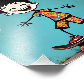 Schattigee stickman foto afdruk (Hoek)