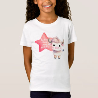 Schattigee Stier Zodiac Teken Jersey voor Meisje T-shirt