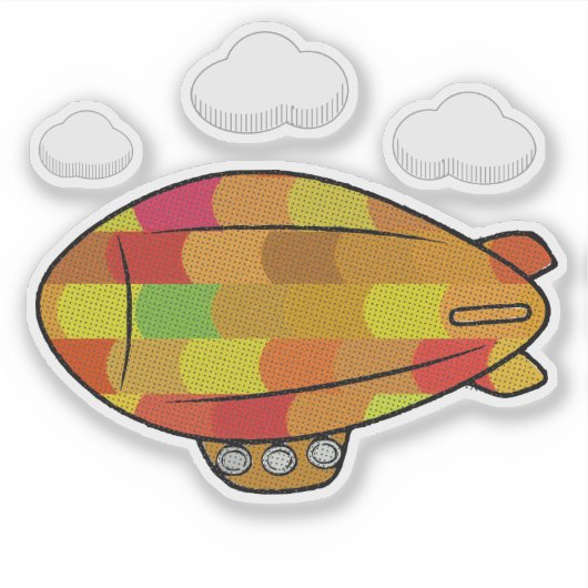 Schattigee  Stijl Blimp Ballontekening Sticker (Voorkant)