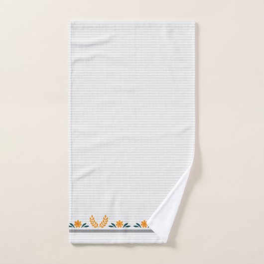 Schattigee stijlvolle bloemen in sinaasappel en st bad handdoek (Handdoek)