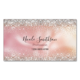 Schattigee stijlvolle roos gouden faux glitter mon magnetisch visitekaartje
