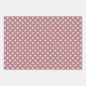 Schattigee Stoffige Roze Sterren Kerst Inpakpapier Vel (Voorkant 2)