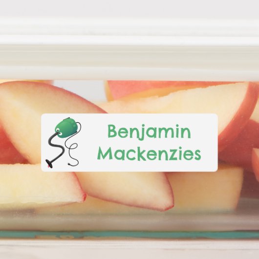 Schattigee stofzuiger cartoon humor gepersonalisee labels (Aangebracht)