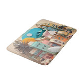 Schattigee strand huis scene badmat (Gekanteld)