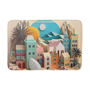 Schattigee strand huis scene badmat