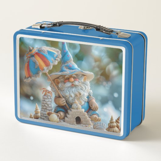 Schattigee strandkabouter met een paraplu (Achterkant)