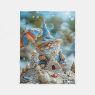 Schattigee strandkabouter met een paraplu fleece deken