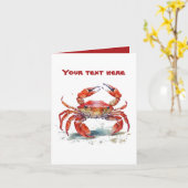 Schattigee strandkrab tekst toevoegen kaart (Gele Bloem)