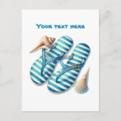 Schattigee strandslippers briefkaart (Voorkant)