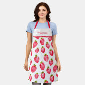 Schattigee Strawberry Custom Name Schort (Gedragen)