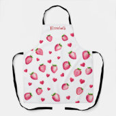 Schattigee Strawberry Hearts Berry Sweet Waterverf Schort (Voorkant)