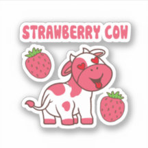 Schattigee Strawberry Koe Print