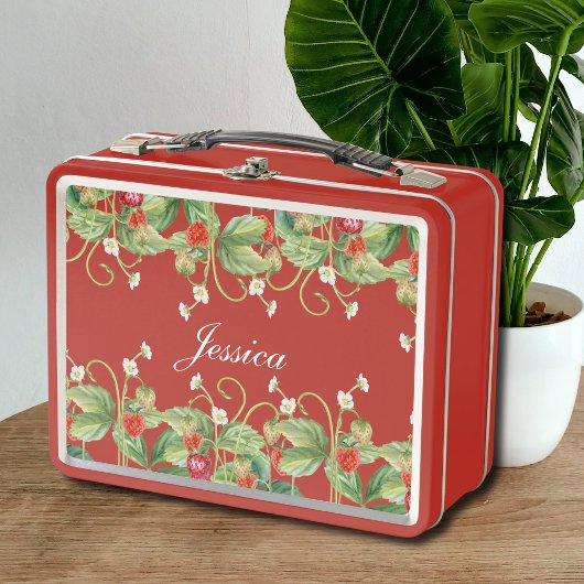 Schattigee Strawberry Metal Lunchbox