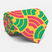 Schattigee streep visgraat vorm roze groen stropdas (Opgerold)