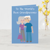 Schattigee stripfiguren Grootouders Dag Kaart (Gele Bloem)