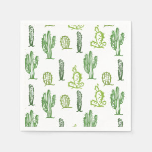 Schattigee succulente groene cactus cocktailpapier servet