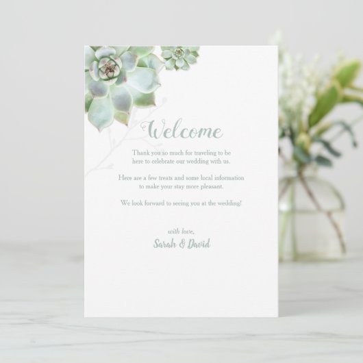 Schattigee Succulente Tuin Huwelijksroute Programma (Staand voorkant)