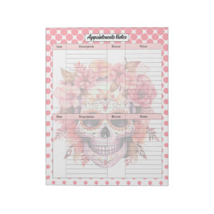 Schattigee Sugar Skull Afspraaknotities Notitieblok