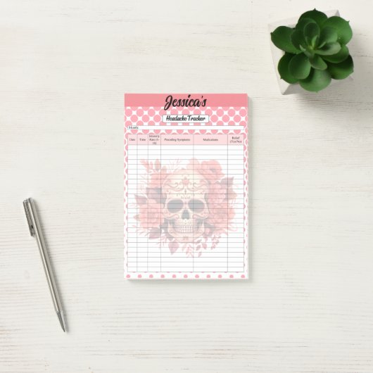 Schattigee Sugar Skull Hoofdpijn Tracker Post-it® Notes (Kantoor)