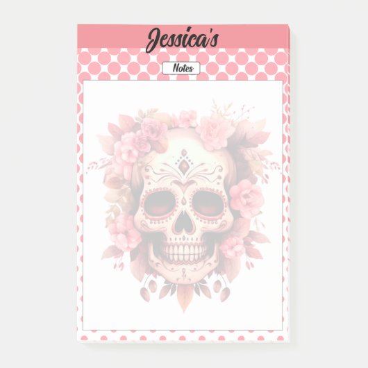 Schattigee Sugar Skull Notities Post-it® Notes (Voorkant)