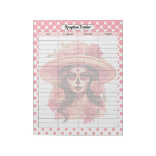 Schattigee Sugar Skull Symptom Tracker Notitieblok