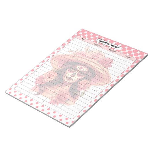 Schattigee Sugar Skull Symptom Tracker Notitieblok (Schuin)