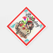 Schattigee Sugar Skull Verjaardag Servet (Hoek)