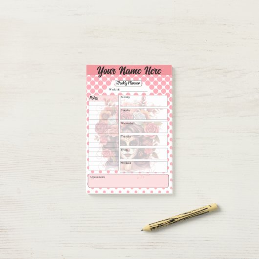 Schattigee Sugar Skull Weekplanner Post-it® Notes (Op bureau)